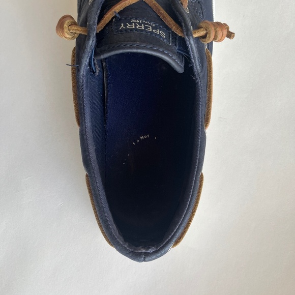 Sperry Navy Leather Sneakers - Picture 6 of 7